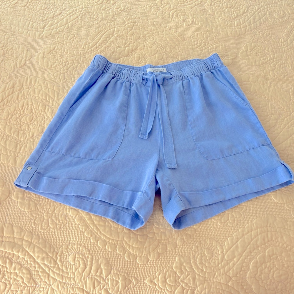 Breezy Light Blue Linen Shorts, Company by Ellen Tracy